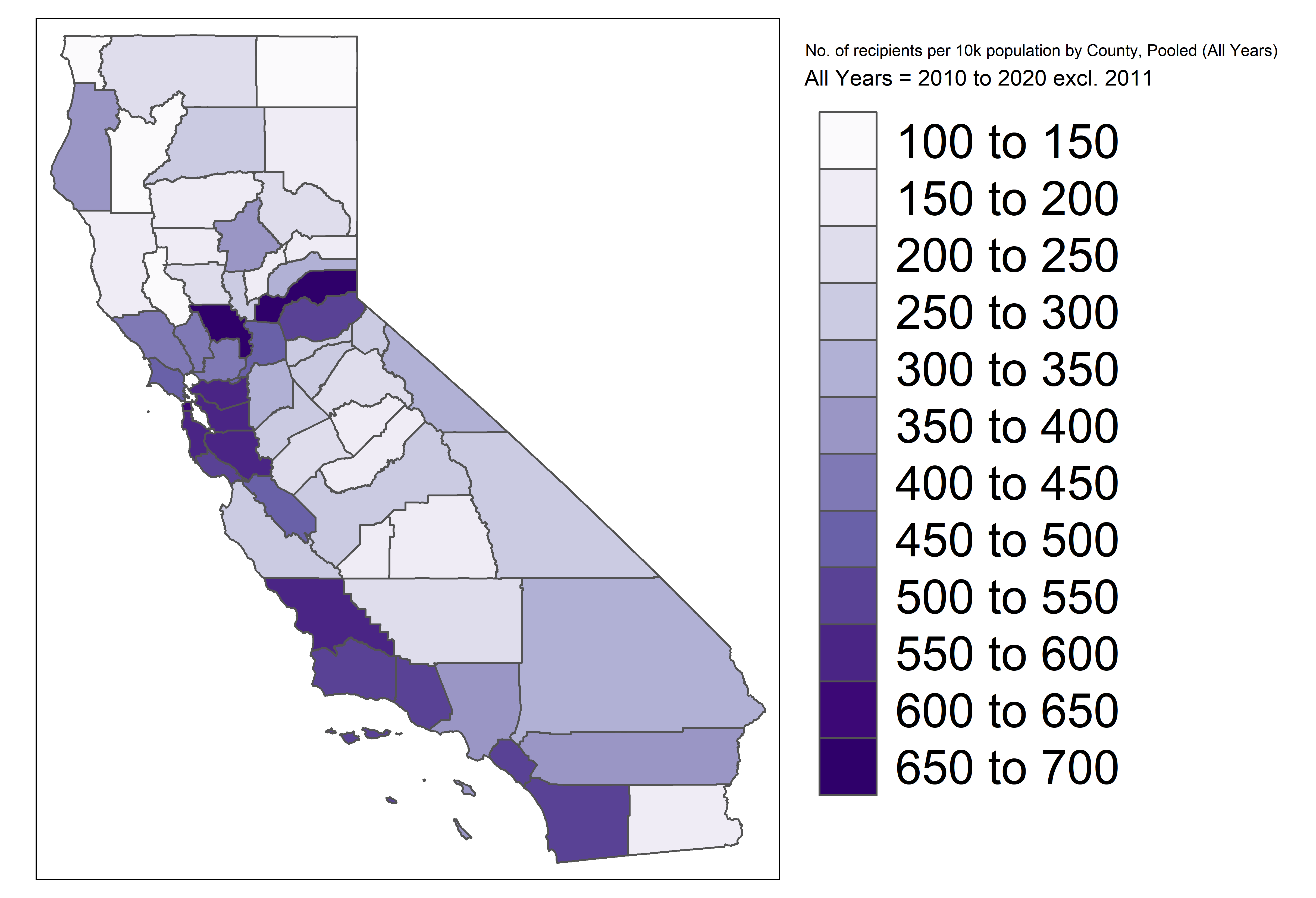 Geographic distribution of Cal Grant recipients showing concentration around UC campuses